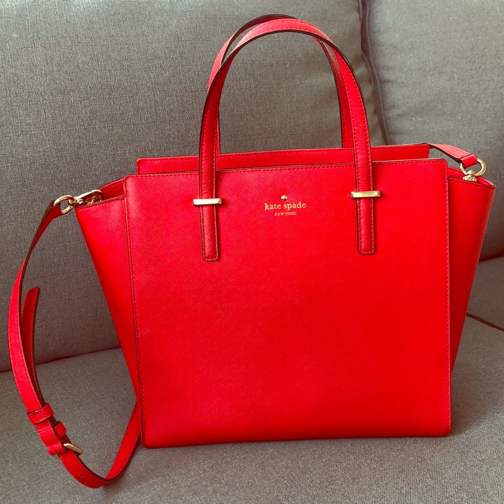 Kate Spade Red Satchel - like new!